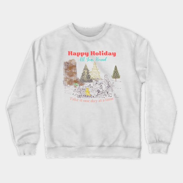 Happy Holiday All Year Round T-shirt, Vintage Tee, Pooh shirt Crewneck Sweatshirt by Retro Club